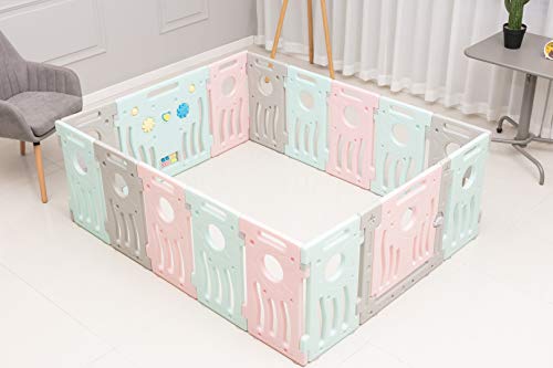 BUCKLAND Baby Playpen Kids Infant Play Yard Toddler Fence (Premium 16+2 Panel Set) - Thumbnail 7