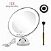 Lighted Vanity Makeup Mirror, BEQOOL 10X Magnification Travel Cosmetic Mirror Touch Activated Dimmable LED Suction Bathroom Mirror Daylight Color Illuminated 360 Degrees Rotation (adjustable)