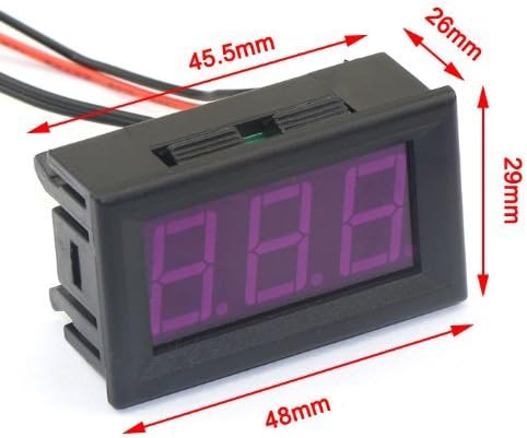 Kimdrox Dc 12v 2 Wires Plug in Digital Thermometer with Temp Probe -50~110°c Temperature Detector Red LED Display