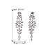 BriLove Silver-Tone Dangle Earring Earrings Women's Wedding Bridal Bohemian Boho Crystal Floral Chandelier Hollow Clear