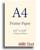 Natural Cream A4 Printer Paper - 24lb Bond / 60lb Text (90 gsm) - 8.3