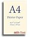 Natural Cream A4 Printer Paper - 24lb Bond / 60lb Text (90 gsm) - 8.3