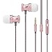 UiiSii Wired Earphones, Earbuds with Mic, in-Ear Headphones for Smart Phone Compatible with 3.5 mm Jack, Crystal Clear Sound, Ergonomic Comfort-Fit (Pink))