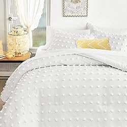 Tufted Dots Bed in a Bag White 7 Pieces Queen