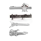RunootPR Guitar Drum Tie Clip Set for Men Unique