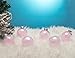 AMS 2.36''/24ct Clear Christmas Ball Pendant Shatterproof Plastic Balls Ornaments Decorative Xmas Balls Baubles with Stuffed Feathers Decoration for Wedding, Thanksgiving, Party(60mm, Pink)