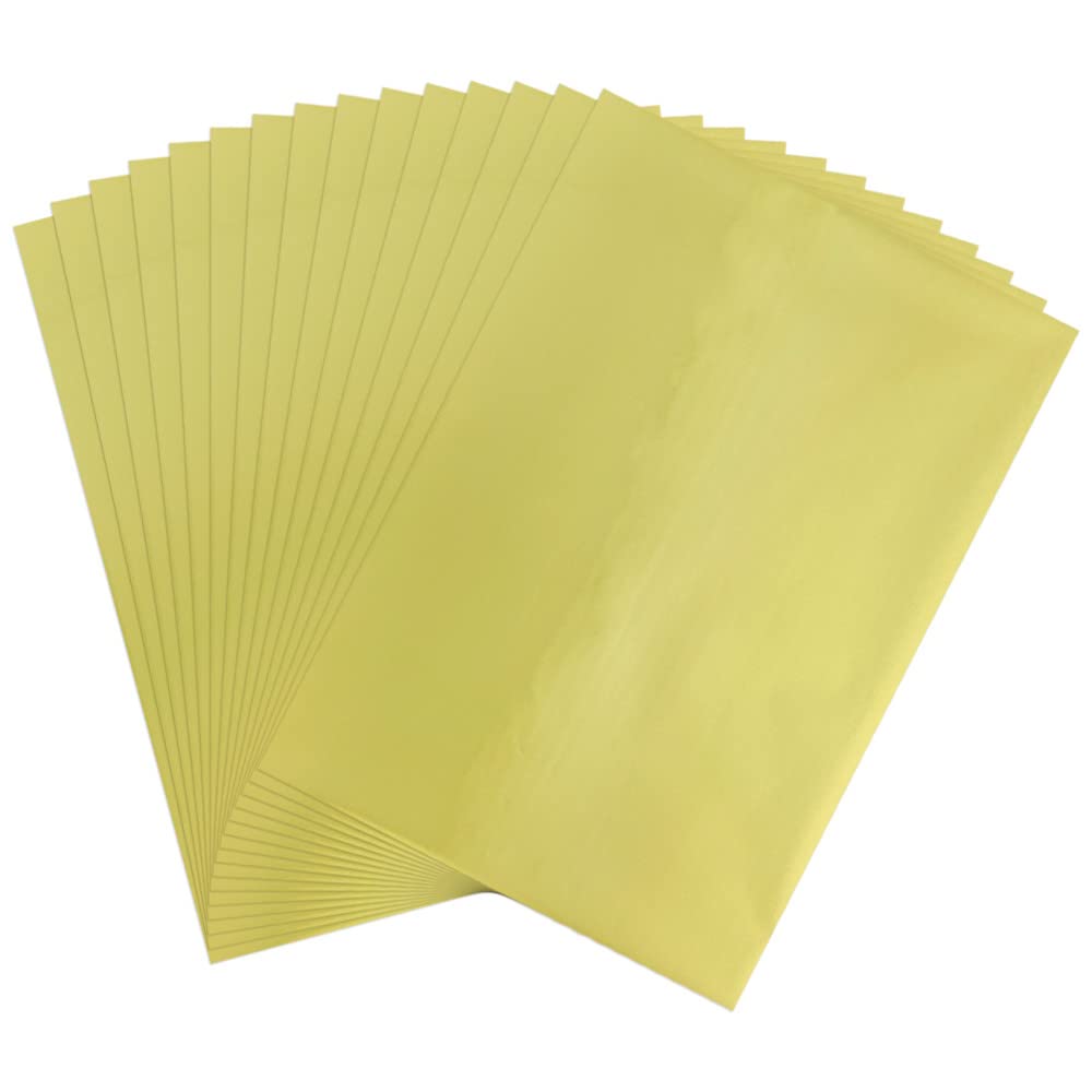 CYFUN DESIGN 50 Sheets Toner Reactive Foil Sheet Crafts Paper Holographic Heat Transfer Craft Foil Paper Scrapbooking Stamping Cardstock Heat Transfer DIY Crafts Accessories 7.9 x 11.4inch-Sub-golden