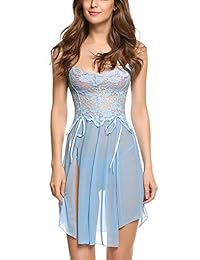 Picardías de lencería femenina de encaje de Avidlove con lazos, para la noche