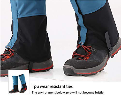 TB Hiking Leg Gaiters Snow Waterproof – Fleece Lining Outdoor Shoes Rain Gear Walking Boot Gators Hunting gaitors Climbing Mountain Snake Blue L