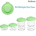 PetBonus 3-Pack Silicone Pet Can Covers, Dog Cat Food Lids, Fit Multiple Sizes - BPA Free Dishwasher Safe - Long Handle Special Curved Design Food Spoon