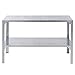 Giantex Galvanized Steel Workbench Worktable Workstation Prepare Work Potting Table Two Tier Storage Shelf