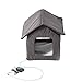 Pawhut Outdoor Heated Cat House - Brown