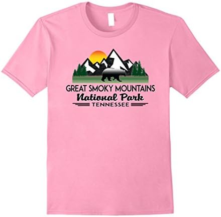 Mens Great Smoky Mountains T-Shirt National Park Tennessee Medium Pink