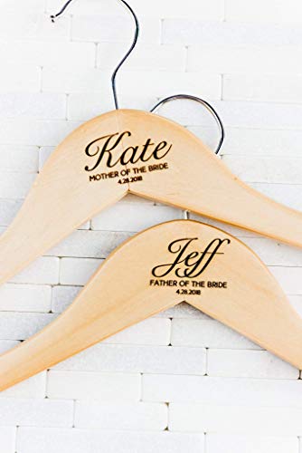 image for Left Coast Original 6 Wedding Dress Hangers Personalized Calligraphy B