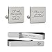 MUEEU Groom Wedding Cufflinks Engraved of All The Walks We Have Take Square Round Cuff Link Tie Clip