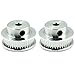 TUOREN GT2 40 5mm Bore Timing Belt Pulley Flange Wheel Aluminum for 3D Printer -2pcs