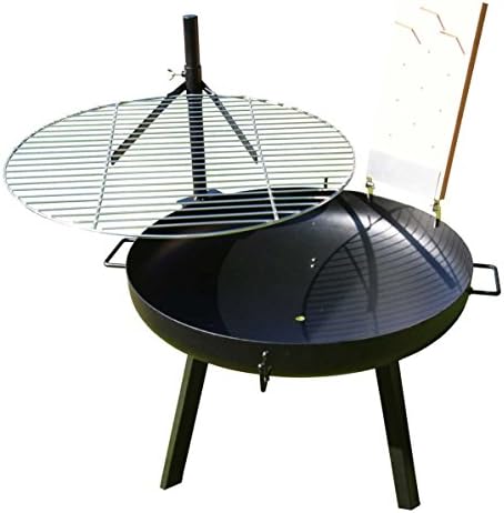 70 cm Suspended Barbecue Stainless Steel 60 cm Mottled Salmon FIRE PIT AND 2 Edelstahlhalterungen XL Beech Shelves Barbecue Brush