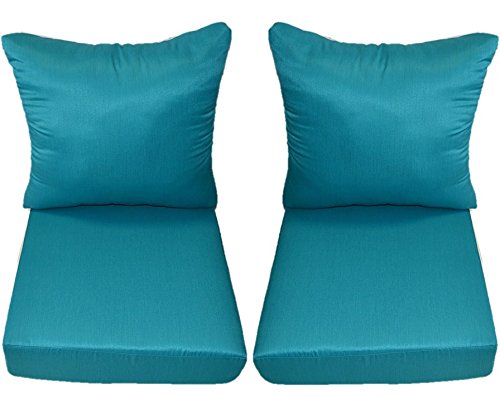 Indoor / Outdoor Woven Twill Mojo Peacock Blue Cushion Sets for Patio
Outdoor Deep Seating Furniture Loveseat - Choice of Size (SEAT CUSHION
- 24" W X 27" D)