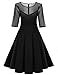 Meaneor Women's A-Line Dress Mesh Patchwork Pleated Little Cocktail Party Dress