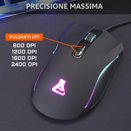 G-Lab Combo Yttrium - Set di tastiera e mouse da gioco, Combo 3 in 1 con tastiera da gioco QWERTY 105 tasti, mouse da gamer 2600 dpi, tappetino per mouse gamer - PC/PS4/PS5 (nuova versione)