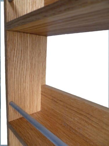 Solid Oak Spice Rack 5 Shelf Holds up to 25 Spice and Herb Jars - Tall Slim Contemporary Modern Design