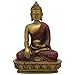 Sakyamuni Buddha Statue, Red and Gold Finish, 5 Inches