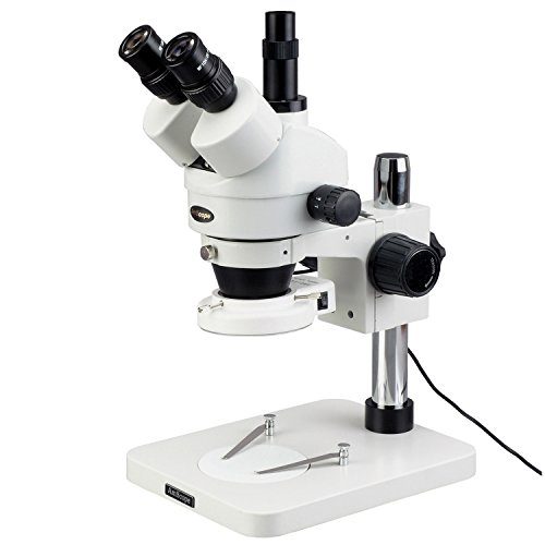 AmScope 3.5X-180X Inspection Trinocular Zoom Stereo Microscope + 144-LED Compact Light