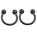 JOVIVI 2pc 14G Stainless Steel Multi-functional Lip/Nose/Nipple/Eyebrown Captive Hoop Ring Barbell Tragus Cartilage Stud Earrings 3/8