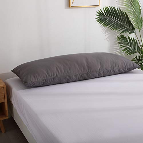 Body Pillow Cover, Luxury Soft Removable Body Pillow Case - Long Body Pillow Protector 21"x54" with Zipper Closure (Grey,21"x54") - Thumbnail 3