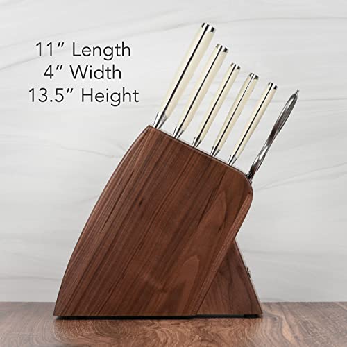 Wusthof Classic Ikon Creme 7 Piece Slim Knife Block Set (Walnut Block