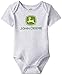 John Deere Baby-Boys Newborn Short Sleeve Trademark Bodyshirt Grey
