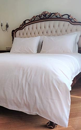 Vensan Fitted Bedding Sheet King Size 100% Cotton Satin,300 Thread Count, White, 5 Star Hotel Quality With elastic all around
