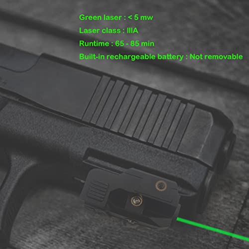 HZCAVSCIH Green Laser Sight USB Rechargeable, Compact Picatinny Rail Mount Green Dot Laser Gun Sight, Hunting Shooting Tactical Laser Sight for Pistol Rifle