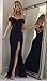 CoCo fashion Women's 2018 Off Shoulder Side Split Slim Evening Maxi Party Dress
