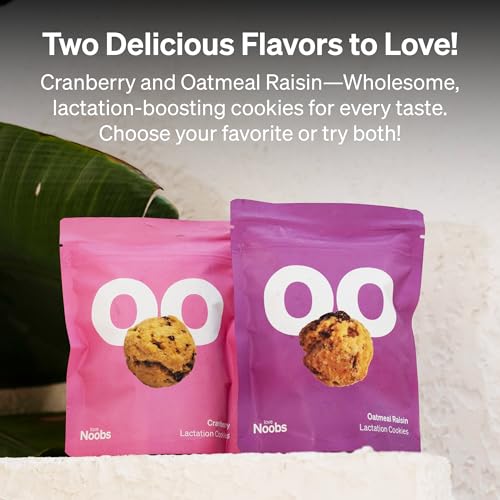 AWARD-WINNING LACTATION COOKIES FOR MILK SUPPLY INCREASE BY LOVENOOBS, LACTATION SNACKS HELP FOR BREASTFEEDING, ON-THE-GO MOM SUPPORT, BREASTFEEDING ESSENTIALS, CRANBERRY FLAVOR, 6X 3.5OZ
