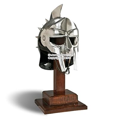 Wearable Gladiator Maximus Roman Spiked Helmet 18 Gauge Steel w/ Leather Liner