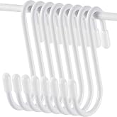 Hotop 36 Pcs White S Hooks for Hanging 2.4 Inch Heavy Duty S Shaped Hook | Rack Metal Non Slip Hanger for Christmas Tree Stocking Kitchen Pot Utensils Closet Wire Bathroom Bedroom Pan Bag Towel Plant
