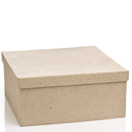 Square Paper Mache Boxes with Lids - Package of 4 Boxes