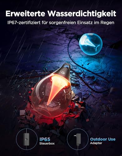 Govee Outdoor Fairy Lights, 30 m Dimmable RGBWIC LED Fairy Lights with 16 Million Colours and 111 Scene Modes, 80 lm per LED, Service Life 25,000 Hours, Works with Alexa, Google Assistant, Matter