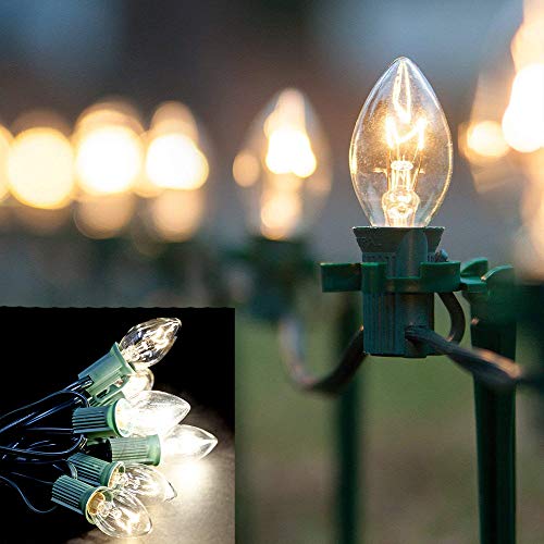 SkrLights 50Ft Vintage Christmas Lights with 52 Clear Incandescent