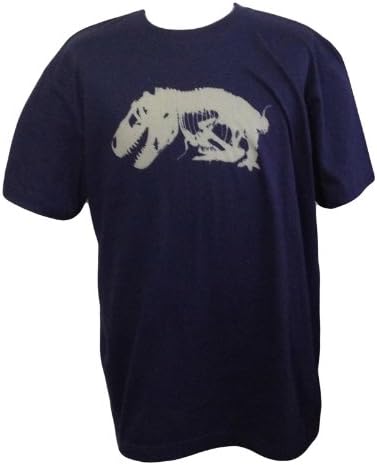 Amazon メンズtシャツ恐竜化石シリーズ 紺 ｔシャツ前面に恐竜の骨格化石 シンプルでリアルな恐竜イラストｔシャツ Xl Ll ティラノザウルス Tシャツ カットソー 通販
