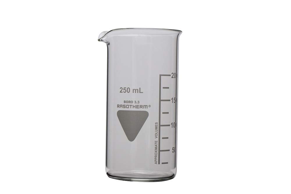 RASOTHERM Tall Beaker with Spout, Boro 3.3, 250 ml