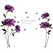 Rumas DIY Purple Rose Print Removable Room Home Decor Cartoon Wall Stickers Decal