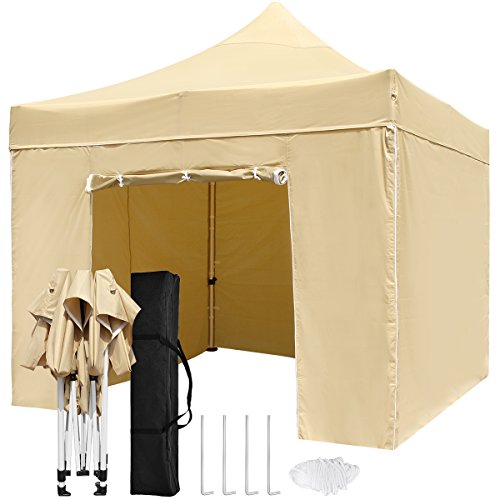 TopCamp 10’x 10’Pop up Canopy Tent With Walls, Heavy Duty Outdoor Commercial Waterproof Tent wit ...