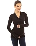 PattyBoutik Mama Cowl Neck Drop Shoulder Maternity Top (Black S)