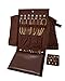 DECOLUXE Jewelry Travel Organizer for Storing Rings, Necklaces, Earrings and Bracelets (Brown)