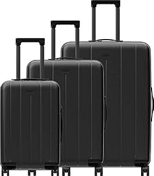 Amazon.com: Chester - Juego de maletas (3 piezas, ónix (negro), maleta  grande a cuadros, maleta mediana, maleta dura, maleta TSA aprobada)