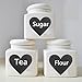 Heart Chalkboard Labels Reusable Chalkboard Mason Jar Lid Canning Label Mother's Day Decoration Stickers Waterproof Blackboard Sticker for Organizing,Pantry Storage Craft DIY (4 Shapes)