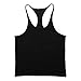 JEEING GEAR Men's Stringer Bodybuilding Workout Gym Tank Tops Y Back Cotton Color Black Size L