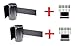 2 pcs Package Retractable Fixed Wall Mounted Queue Safety Belt Barriers with Steel Case in Tuff Tex Black Finished, VIP Crowd Control (96
